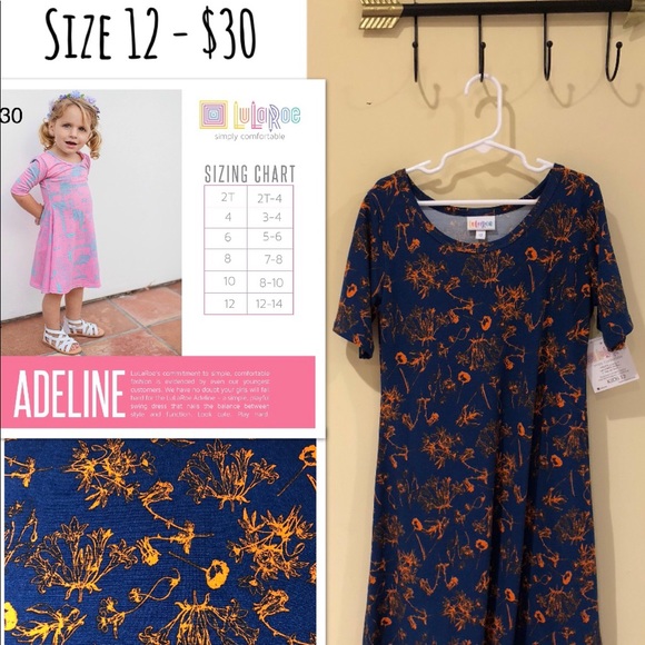 NWT LulaRoe Adeline Dress Kids Girls